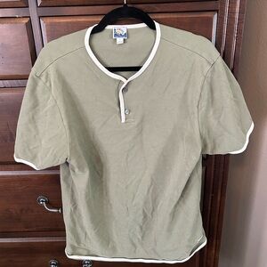 SUNSPEL Men's Olive Green Short Sleeve Ringer T-Shirt Men’s Size Large